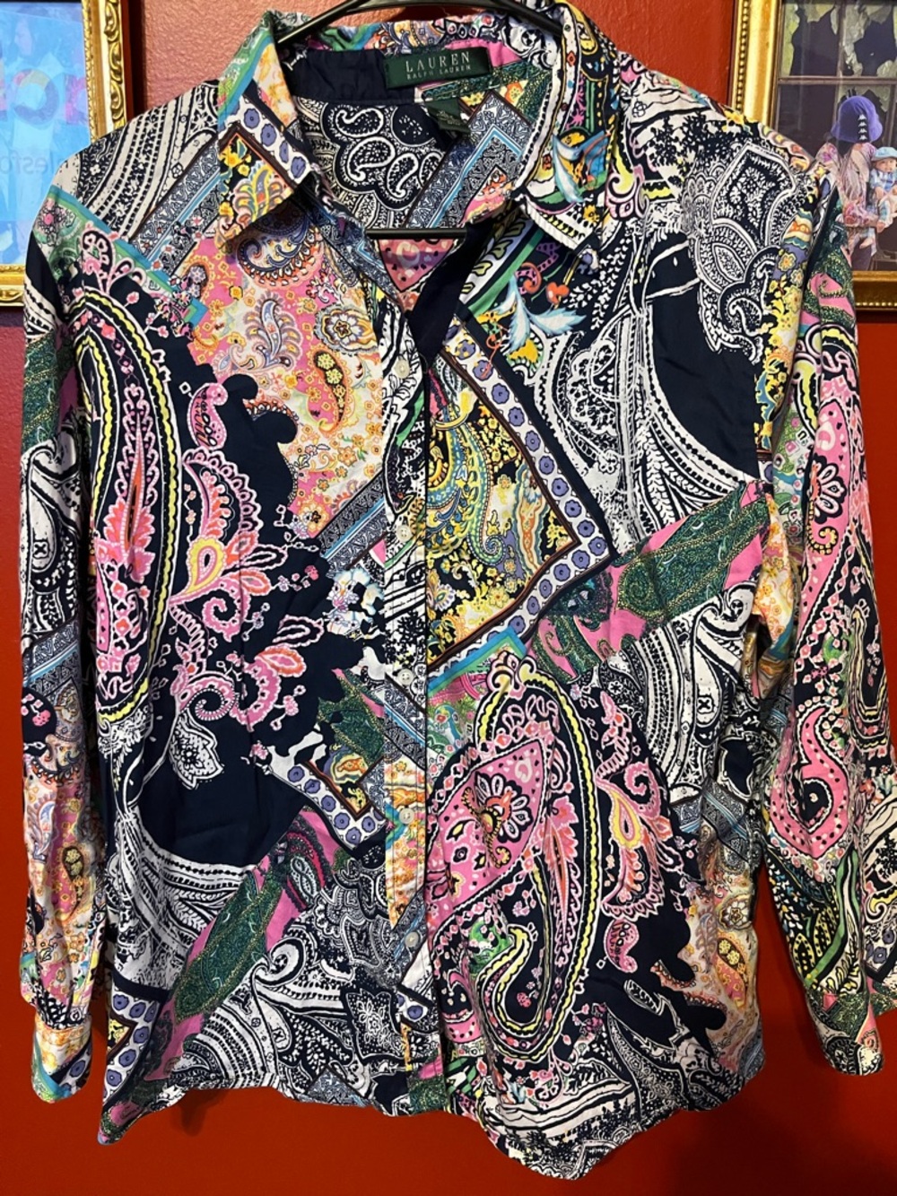 Lauren Ralph Lauren Men’s Multicolor Paisley Button-Down Shirt — Navy Base